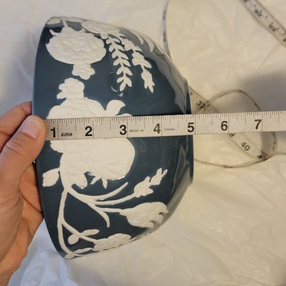 NEW Anthropologie Turkuaz Kitchen Posy Serving Bowl Iris Blue White Collection - Picture 9 of 9